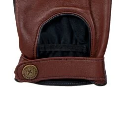 Men's The Suited Racer Touchscreen Leather Driving Gloves With Wristwatch Cut-out -Dents mens the suited racer watch leather gloves english tan cuff