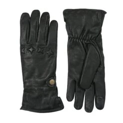 Men's The Suited Racer Touchscreen Water-Resistant Wool-Lined Goatskin Leather Gauntlet Gloves -Dents mens the suited racer water resistant gloves black both gloves