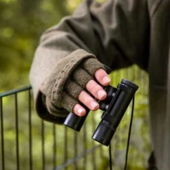 Men's Fingerless Knitted Shooting Gloves With Mitten Flap -Dents menshalffingergloveandmittensolive 2