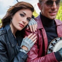 Women’s Fingerless Leather Driving Gloves -Dents womens fingerless driving gloves grey