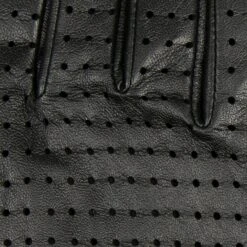 Women’s Perforated Leather Gloves 39 Women’s Perforated Leather Gloves -Dents womens perforated leather gloves black close up