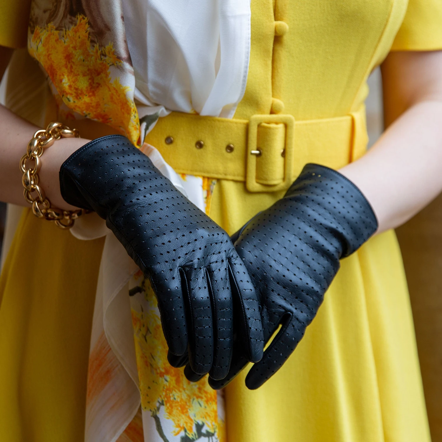 Women’s Perforated Leather Gloves 16 Women’s Perforated Leather Gloves - Image 14
