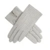 Women’s Perforated Leather Gloves -Dents womens perforated leather gloves silver