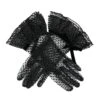 Women’s Spotty Tulle Gloves With Double Cuff And Bow -Dents womens spotted tulle gloves black