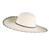 Womenâs Straw Sun Hat With Two-Tone Scalloped Edge 2 Womenâs Straw Sun Hat With Two-Tone Scalloped Edge -Dents womens straw sun hat with two tone IVORy navy