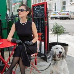 Women’s Touchscreen Three-Point Cashmere-Lined Leather Gloves With Buttons -Dents womens touchscreen leather cashmere lined gloves black 4